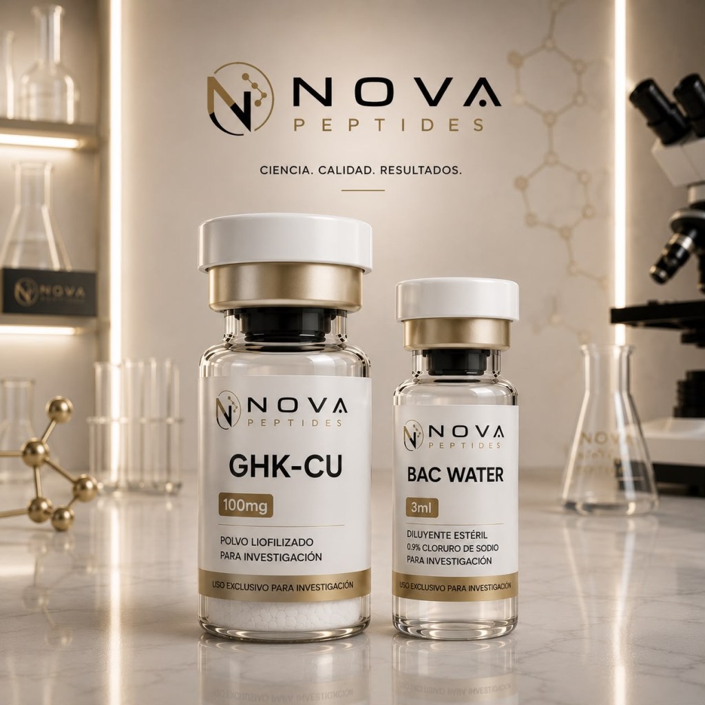 GHK-Cu 100mg
Péptido de cobre enfocado en la investigación de la regeneración dérmica, síntesis de colágeno y remodelación de tejidos. Uso exclusivo para investigación y fines educativos.